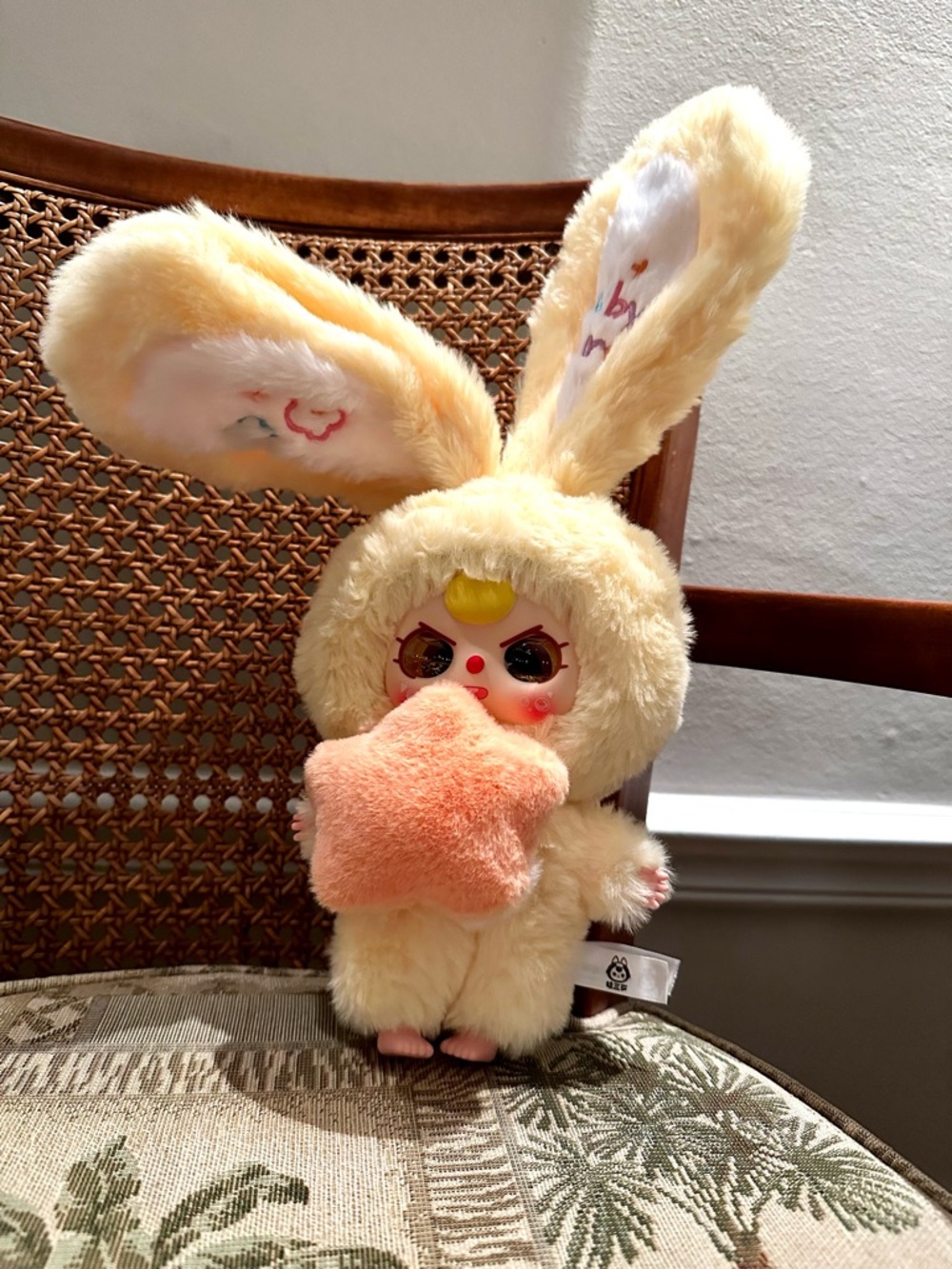 Baby Three Yellow Bunny Plush Keychain Star Pillow Kawaii Bag Charm